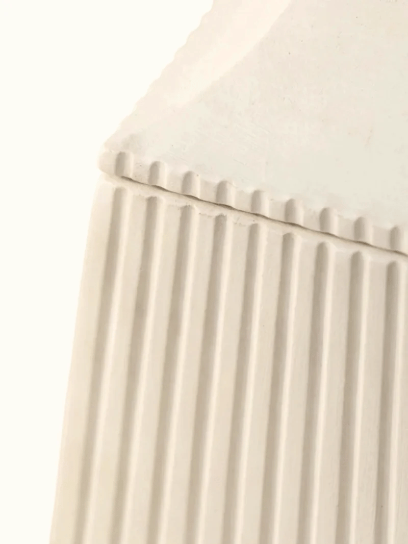 Close-up of an Objet Décoratif sculptural vessel